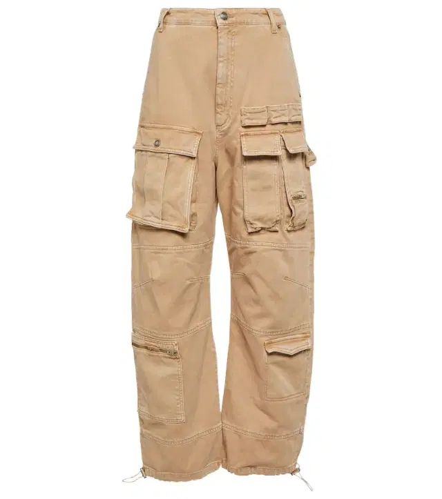 Sportmax High-rise wide-leg denim cargo pants