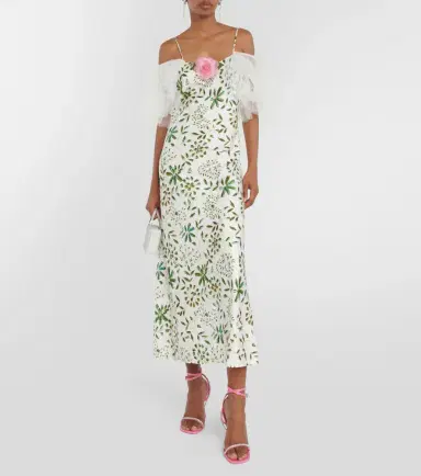 Rodarte Floral-appliqué silk midi dress | Thumbnail 2