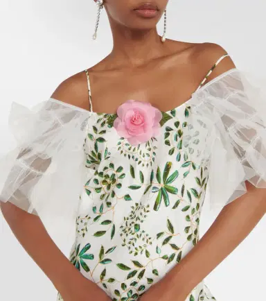 Rodarte Floral-appliqué silk midi dress | Thumbnail 4