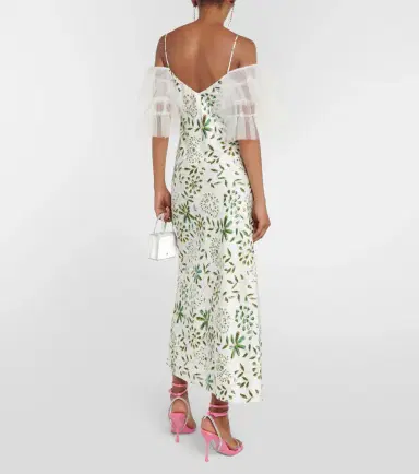 Rodarte Floral-appliqué silk midi dress | Thumbnail 5
