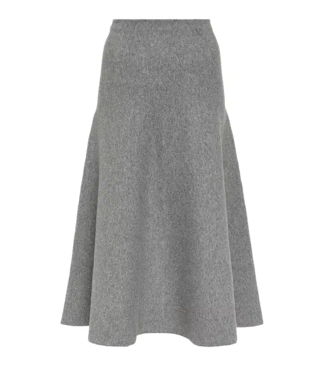 Valentino High-rise wool-blend midi skirt
