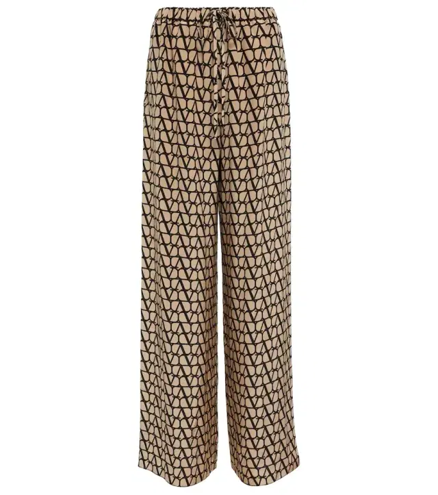 Valentino Toile Iconographe silk wide-leg pants