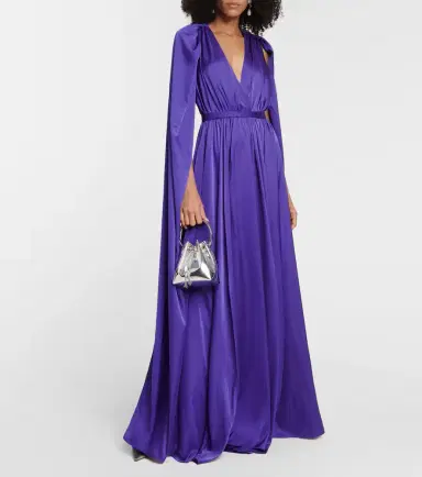 Safiyaa Bridal chiffon cape gown | Thumbnail 2