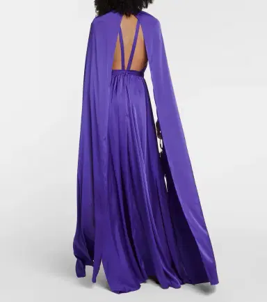 Safiyaa Bridal chiffon cape gown | Thumbnail 5