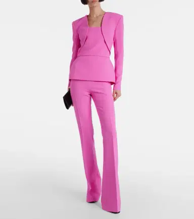 Safiyaa Alexa high-rise flared crêpe pants | Thumbnail 4