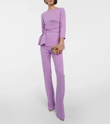Safiyaa Alexa high-rise flared crêpe pants | Thumbnail 2