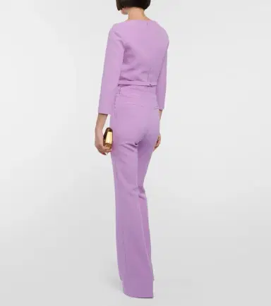 Safiyaa Alexa high-rise flared crêpe pants | Thumbnail 5