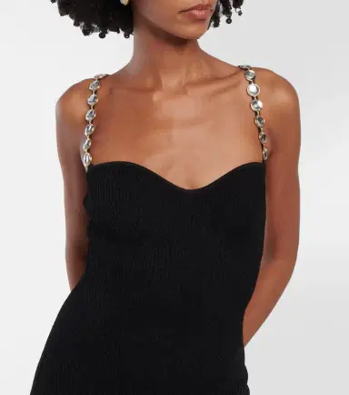 Galvan Globe Chain Wave ribbed-knit midi dress | Thumbnail 2
