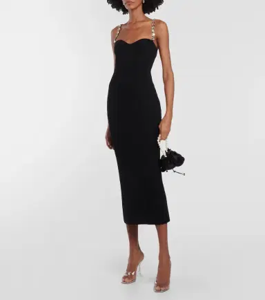 Galvan Globe Chain Wave ribbed-knit midi dress | Thumbnail 5