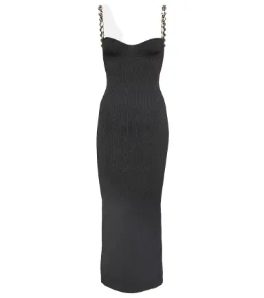 Galvan Globe Chain Wave ribbed-knit midi dress | Thumbnail 1