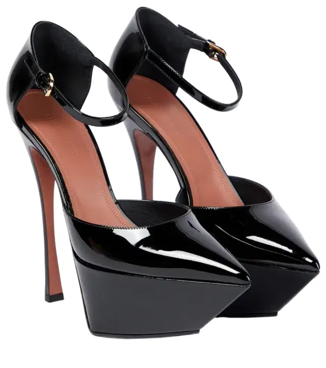 Amina Muaddi Angelica patent leather platform pumps