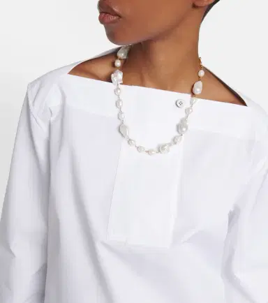 Jil Sander Cotton poplin pleated top | Thumbnail 3
