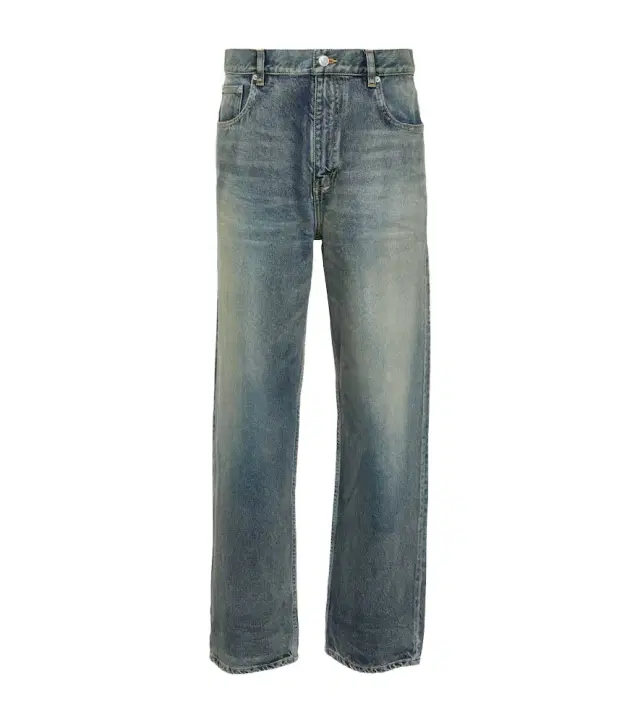 Mid-rise tapered jeans