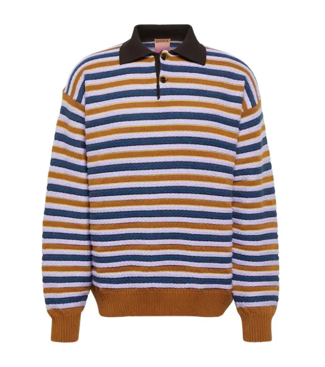 x The Elder Statesman cashmere and wool polo sweater