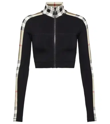 Burberry Check technical jersey track jacket | Thumbnail 1