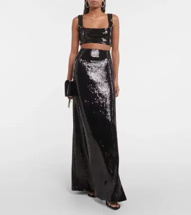 Galvan Beating Heart sequined maxi skirt | Thumbnail 4