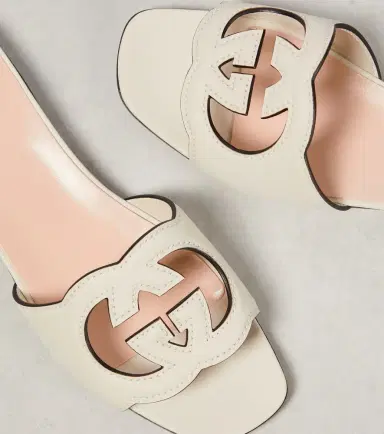 Gucci Interlocking G cutout leather sandals | Thumbnail 4