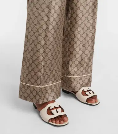 Gucci Interlocking G cutout leather sandals | Thumbnail 5
