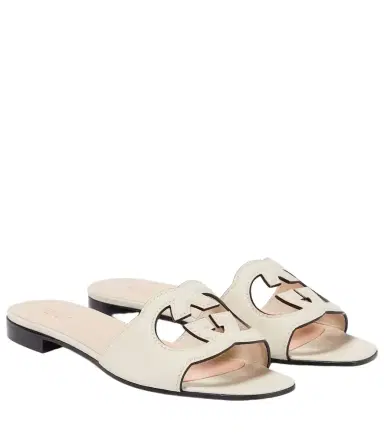 Gucci Interlocking G cutout leather sandals | Thumbnail 1