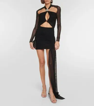 David Koma Asymmetric cutout jersey minidress | Thumbnail 5