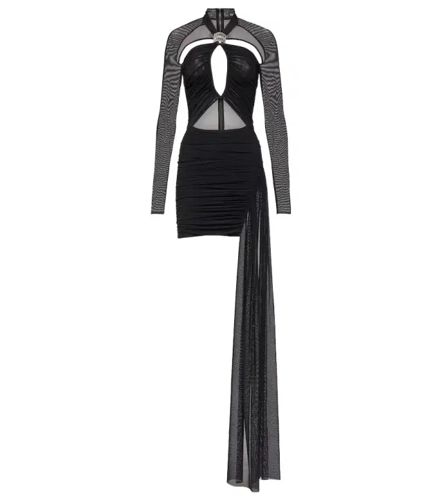 David Koma Asymmetric cutout jersey minidress