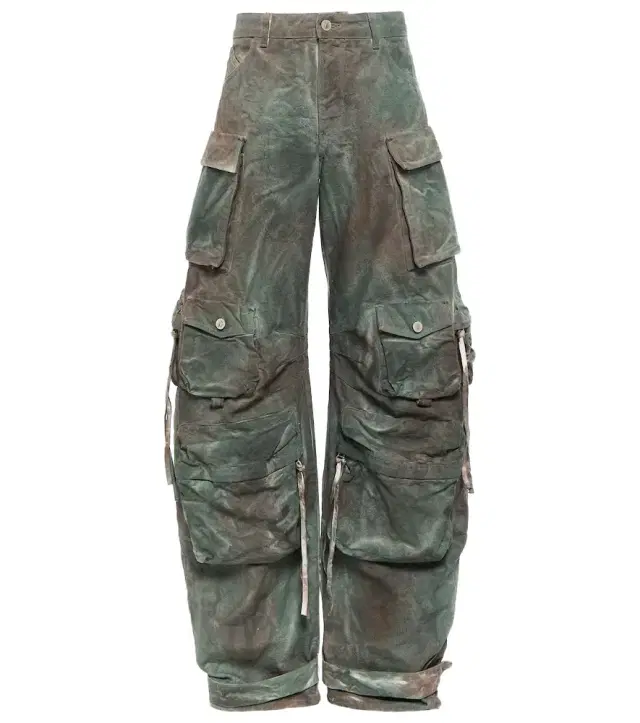 The Attico Fern oversized denim cargo pants