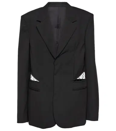 Dion Lee Lace-trimmed cutout wool blazer | Thumbnail 1