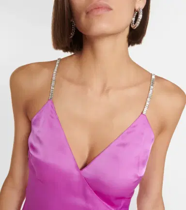 David Koma Feather-trimmed asymmetric gown | Thumbnail 3