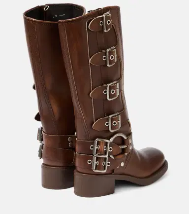 Miu Miu Studded leather knee-high boots | Thumbnail 5
