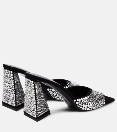 The Attico Mini Devon 85 embellished suede mules | Thumbnail 3