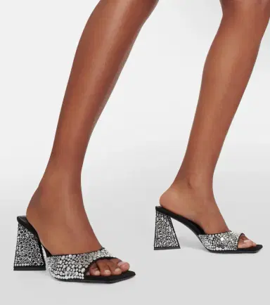 The Attico Mini Devon 85 embellished suede mules | Thumbnail 6