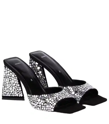 The Attico Mini Devon 85 embellished suede mules | Thumbnail 1