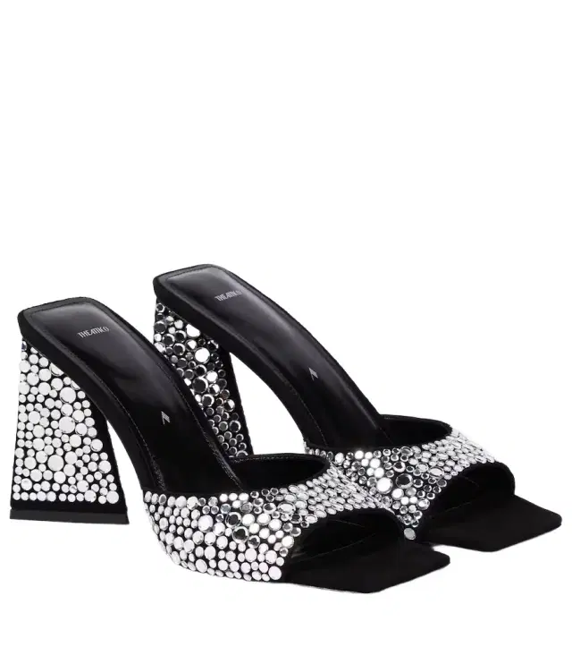The Attico Mini Devon 85 embellished suede mules
