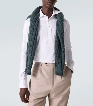 Kiton Cotton poplin polo top | Thumbnail 3