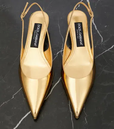 Dolce & Gabbana Metallic patent leather slingback pumps | Thumbnail 2 Dolce & Gabbana Metallic patent leather slingback pumps | Thumbnail 2