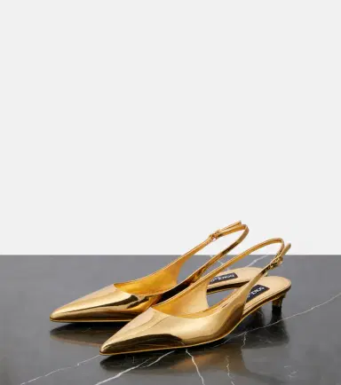 Dolce & Gabbana Metallic patent leather slingback pumps | Thumbnail 3 Dolce & Gabbana Metallic patent leather slingback pumps | Thumbnail 3