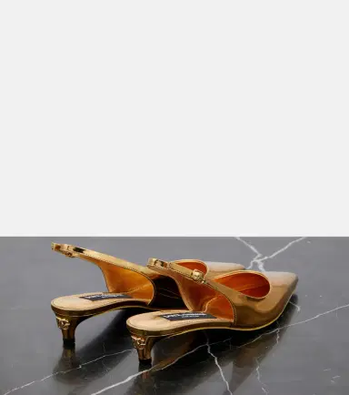 Dolce & Gabbana Metallic patent leather slingback pumps | Thumbnail 4 Dolce & Gabbana Metallic patent leather slingback pumps | Thumbnail 4