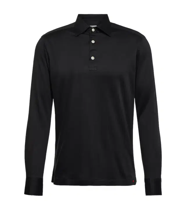 Cotton poplin polo top