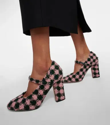 Emilia Wickstead Orelia checked tweed Mary Jane pumps | Thumbnail 4
