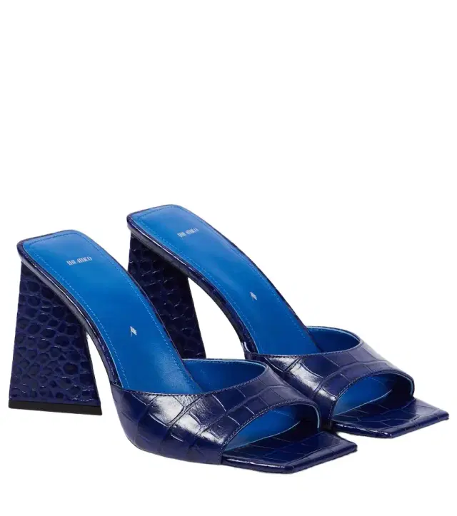 The Attico Mini Devon 85 croc-effect leather mules
