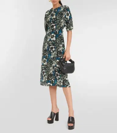 'S Max Mara Bronzo floral silk crêpe midi dress | Thumbnail 4