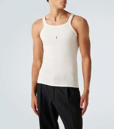 Saint Laurent Cassandra cotton jersey tank top | Thumbnail 3
