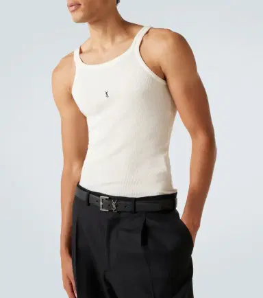 Saint Laurent Cassandra cotton jersey tank top | Thumbnail 5