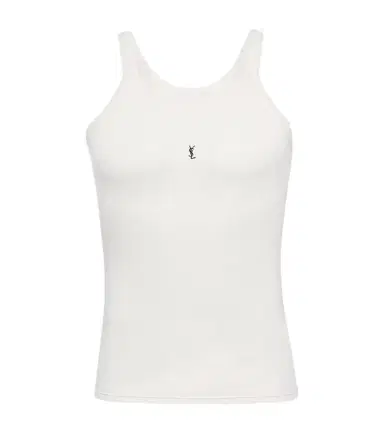 Saint Laurent Cassandra cotton jersey tank top | Thumbnail 1