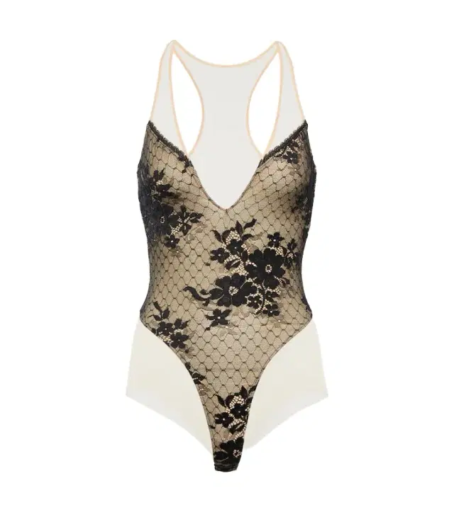 Wolford x N21 Monica lace-paneled bodysuit