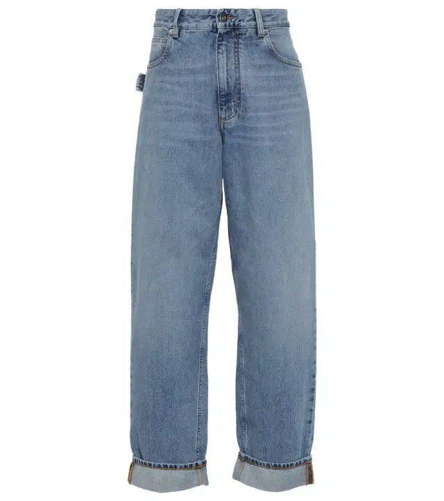 Mid-rise straight jeans