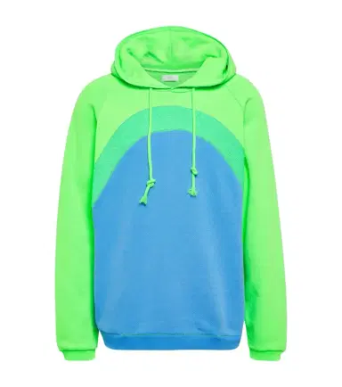 ERL Rainbow bouclé trimmed cotton hoodie | Thumbnail 1
