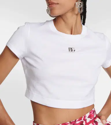 Dolce & Gabbana Logo cotton jersey crop top | Thumbnail 3