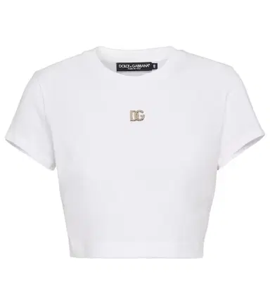 Dolce & Gabbana Logo cotton jersey crop top | Thumbnail 1