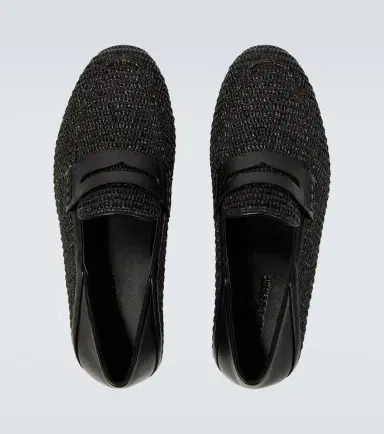 Manolo Blahnik Padstow raffia and leather loafers | Thumbnail 6